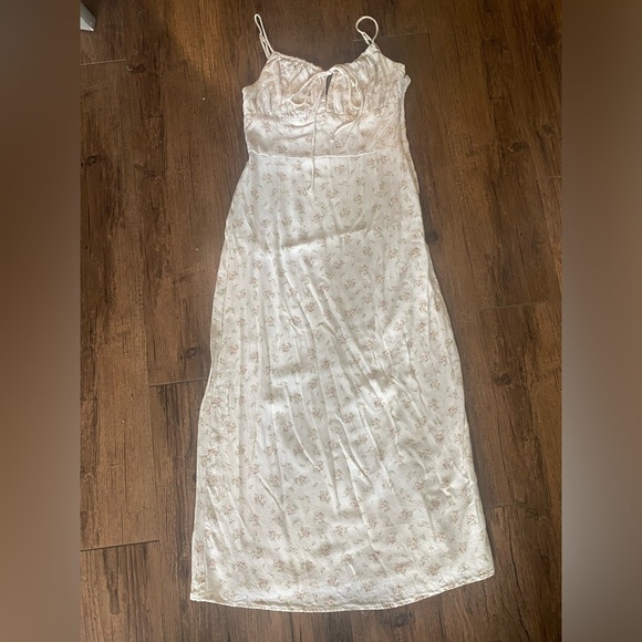 H&M White and Pink Floral Dress Small - Picture 1 of 6